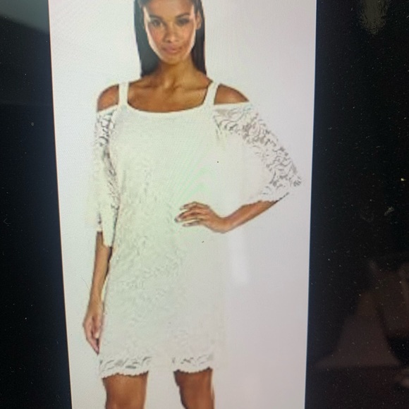 Signature by Robbie Bee | Dresses | Robbie Bee Womens Lace Cold Shoulder  Shift Dress | Poshmark